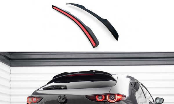 Maxton Mazda 3 MK4 GP Spoiler Cap Addon Black Gloss