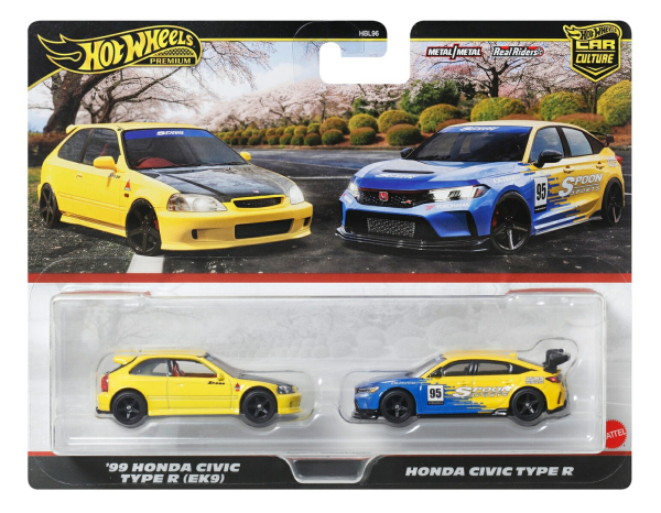1/64 Honda EK9 TypeR + FK8 Spoon 2-Pack - Hot Wheels Premium Set
