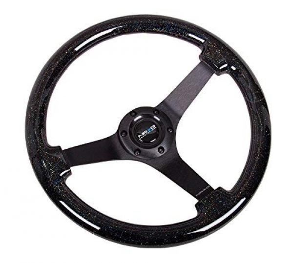 NRG Lenkrad 350mm 76mm Glitter Holz Neo Chrome / Schwarz