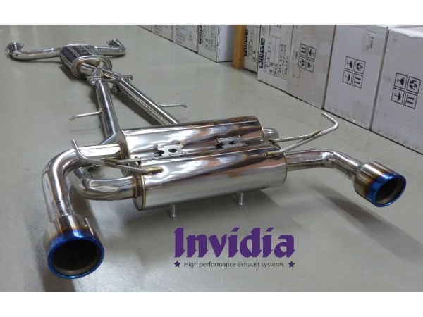 Nissan 370Z Gemini Invidia Catback Titanium Blue Tips