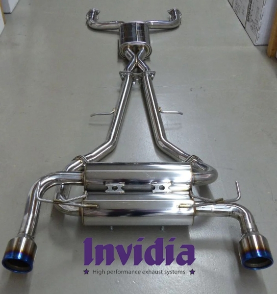 Nissan 370Z Gemini Invidia Catback Titanium Blue Tips