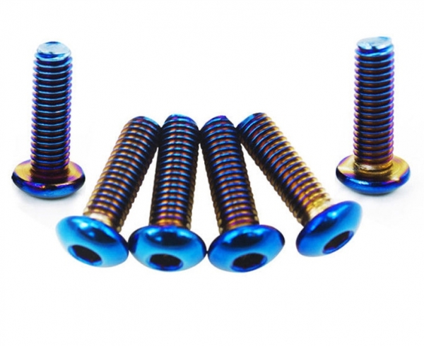Steering Wheel Flat Head Bolts Titanium 6pcs Set M5