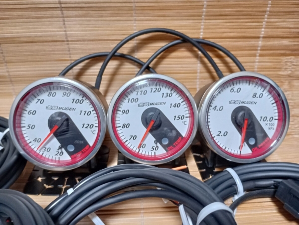 MUGEN Honda Gauges Triple Meter Water and Oiltemp + Oil Pressure Civic S2000 NSX Integra Set 1