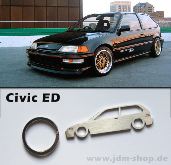 Honda Civic ED EE Silhoutte Metal Keyring