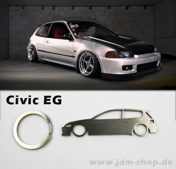 Honda Civic V EG Silhoutte Metal Keyring