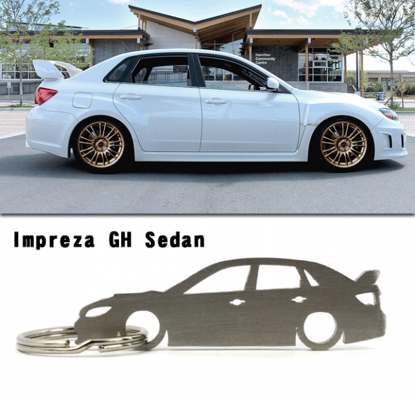 Subaru Impreza GH Limousine Silhoutte Metal Keyring