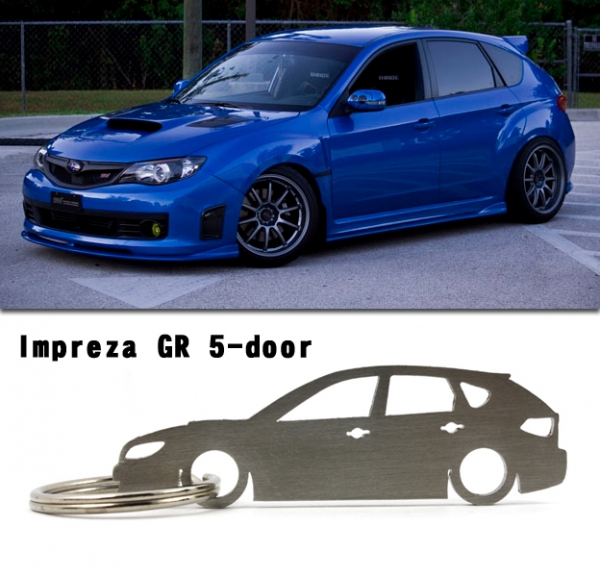 Subaru Impreza GRB 5-Door STi Silhoutte Metal Keyring