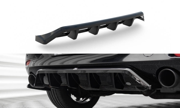 Maxton Mazda 3 MK4 GP Rear Bumper Center DTM Style Diffusor Black Shine