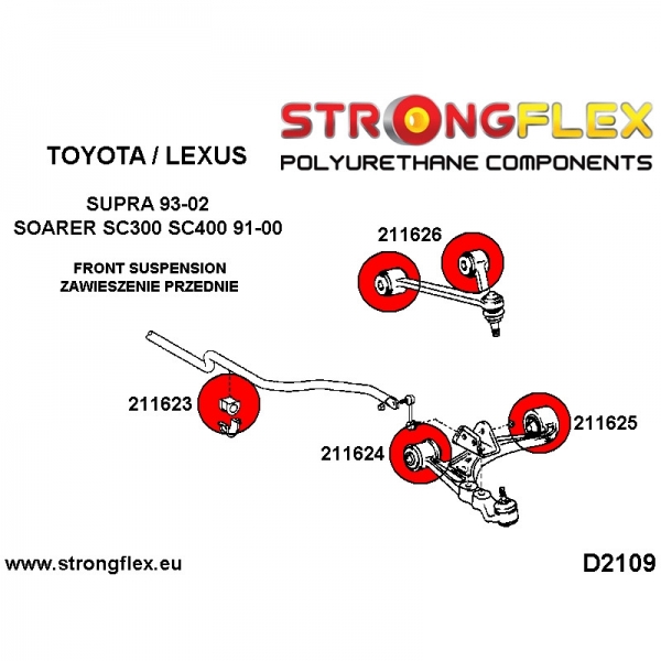 Toyota Supra MK IV 4 Lexus Soarer SC300 SC400 Suspension Bushing Kit SPORT STRONGFLEX PU 216180A