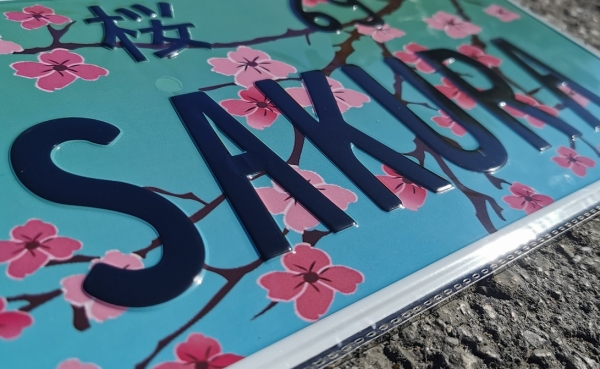 Sakura Blue Green JDM Japan License Plate