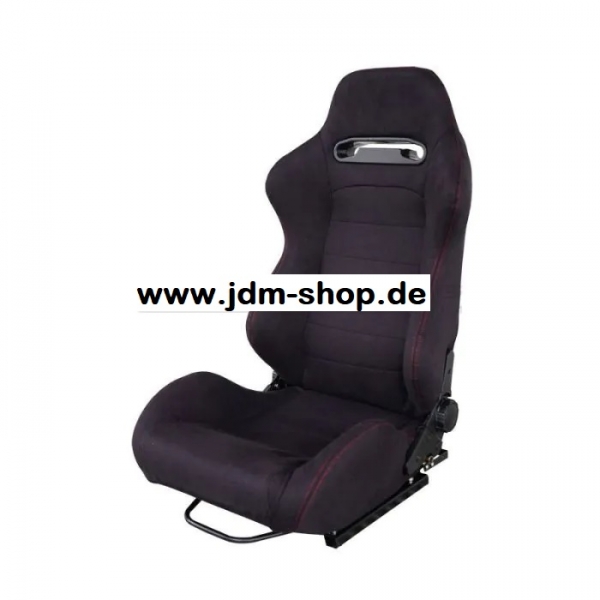 Simoni Racing Schalen Sitz Type-R Style Schwarz mit Roten Nähten