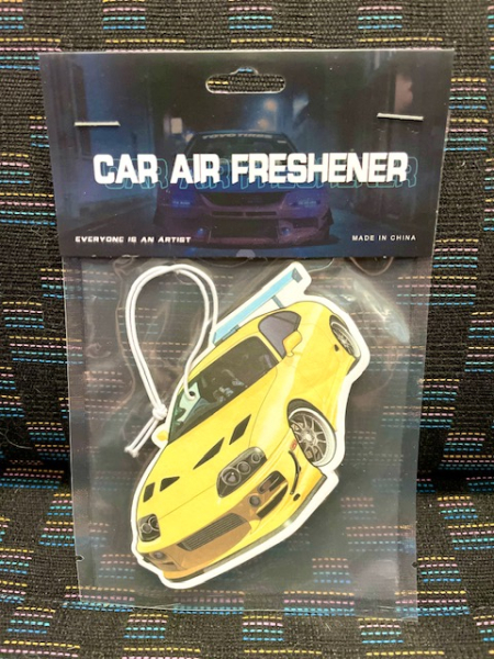 Toyota Supra MK4 Gelb Car Air Freshener - Jet Ice