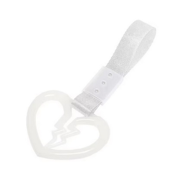 Tsurikawa Broken Heart White Strap Silver