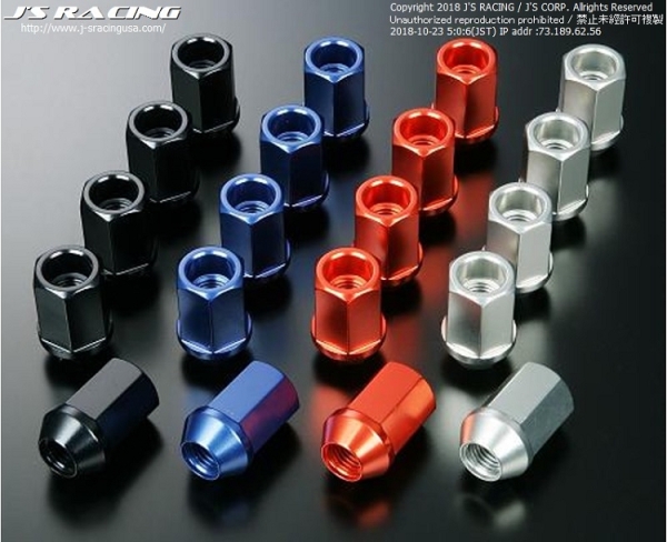 J's Racing Aluminium Lug Nut Set Rot 4er Set M12x1.5