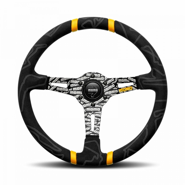 Momo Ultra Steering Wheel (90 mm Dish), Alcantara, Black Spokes - 35 cm