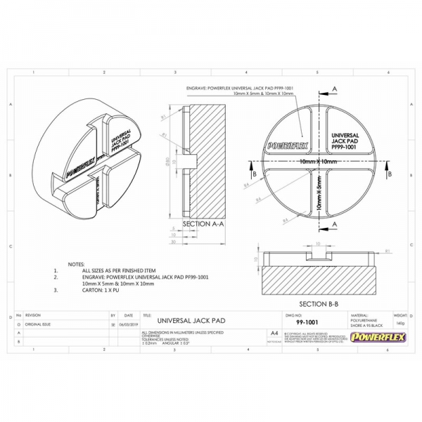 Powerflex Universal Hebe Aufnahme Adapter Type 2
