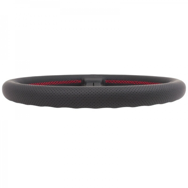 Nardi Classic ND33 Steering Wheel, Black Perforated Leather, Black Spokes, Red Stitching, 25 mm Dish