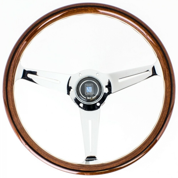 Nardi Classic ND36 Steering Wheel, Wood, Chrome Spokes, 40 mm Dish