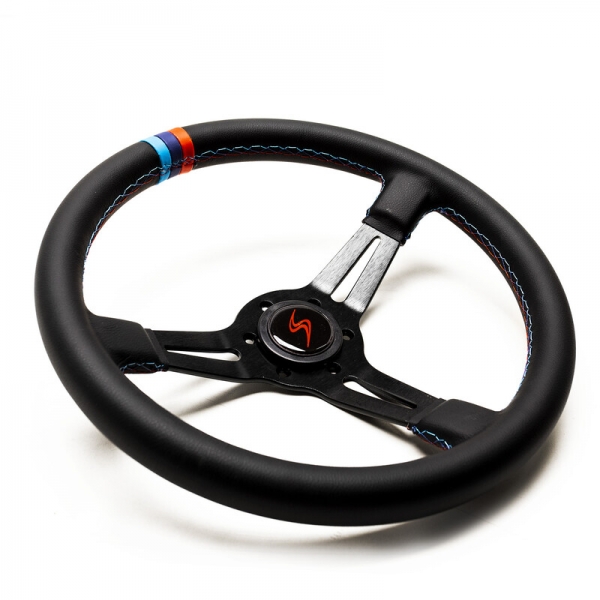 DriftShop Steering Wheel (70 mm Dish), "M Power V2" Edition Leather