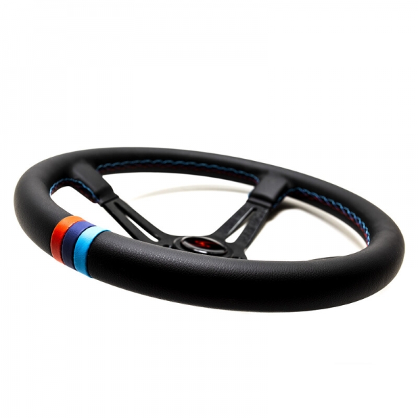 DriftShop Steering Wheel (70 mm Dish), "M Power V2" Edition Leather