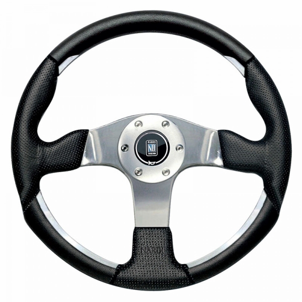 Nardi ND1 Steering Wheel, Black Perforated Leather, Chrome Spokes, Ø35 cm