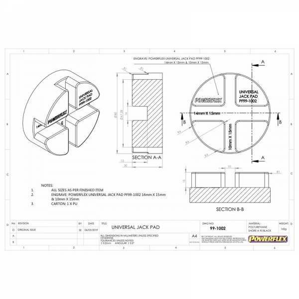 Powerflex Universal Hebe Aufnahme Adapter Type 3