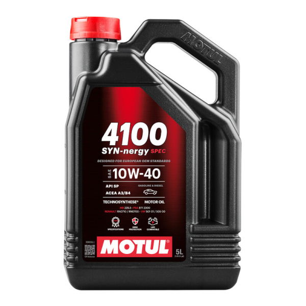Motul 4100 Syn-nergy+ 10W40 Engine Oil (Mercedes, Renault, VW, PSA) 5L