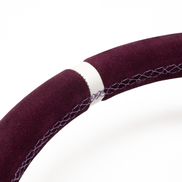 Steering Wheel (90 mm Dish) Purple Suede Black Spokes - DS - Kopie