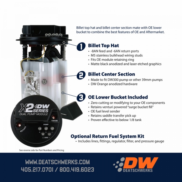 Subaru 2008+ Deatschwerks X2 Dual Fuel Pump Module without Pump