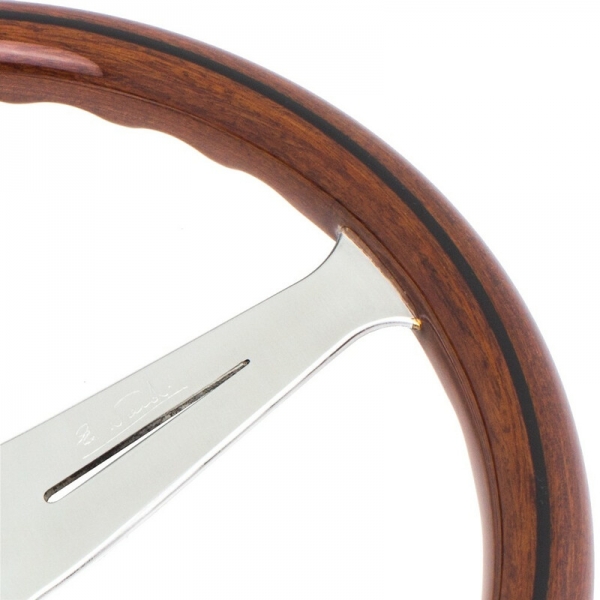 Nardi Classic ND39 ABE Steering Wheel, Wood, Satin Spokes, 45 mm Dish