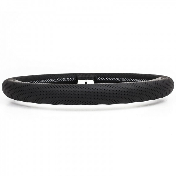 Nardi Competition Steering Wheel, Black Perforated Leather, Satin Spokes, Grey Stitching, 40 mm Dish, Ø33 cm