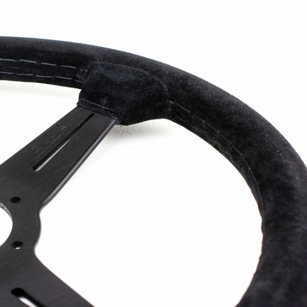 Nardi Classic ND34 Steering Wheel, Suede, Black Spokes, Black Stitching, 40 mm Dish