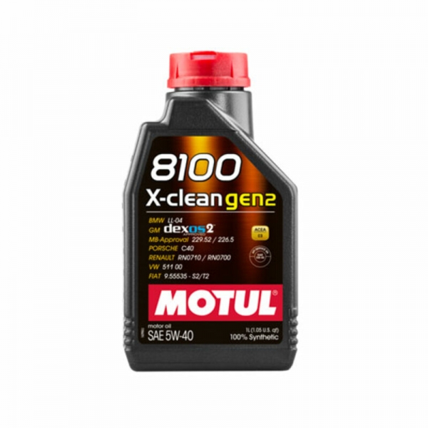Motul 8100 X-Clean Gen2 Motor Öl 5W40 (BMW, Mercedes, Porsche, VW, GM...) 1L