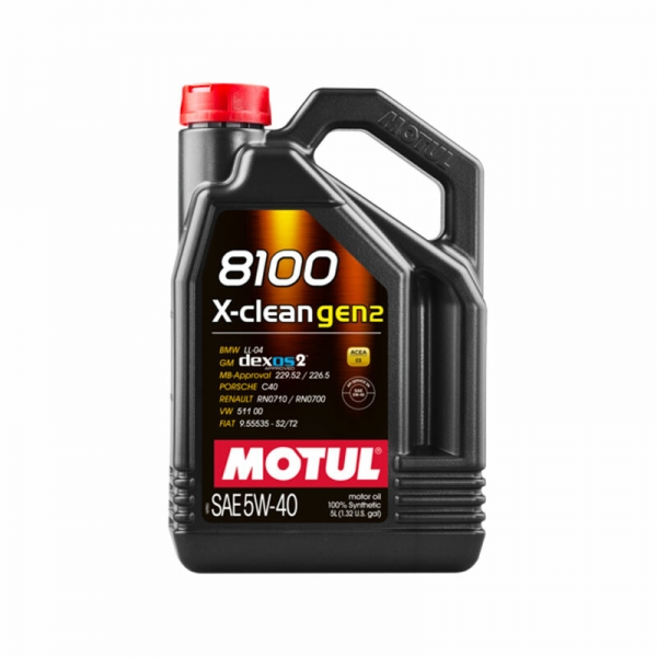Motul 8100 X-Clean Gen2 Motor Öl 5W40 (BMW, Mercedes, Porsche, VW, GM...) 5L