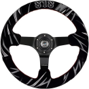 NRG Innovations Lenkrad Rote Kreuzstichnaht Jeff Jones Racing Signature Schwarz - Schwarz 350mm Wildleder