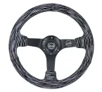 NRG Innovations Lenkrad Schwarze Kreuzstichnaht Hyper Drive Schwarz - Schwarz 350mm Wildleder